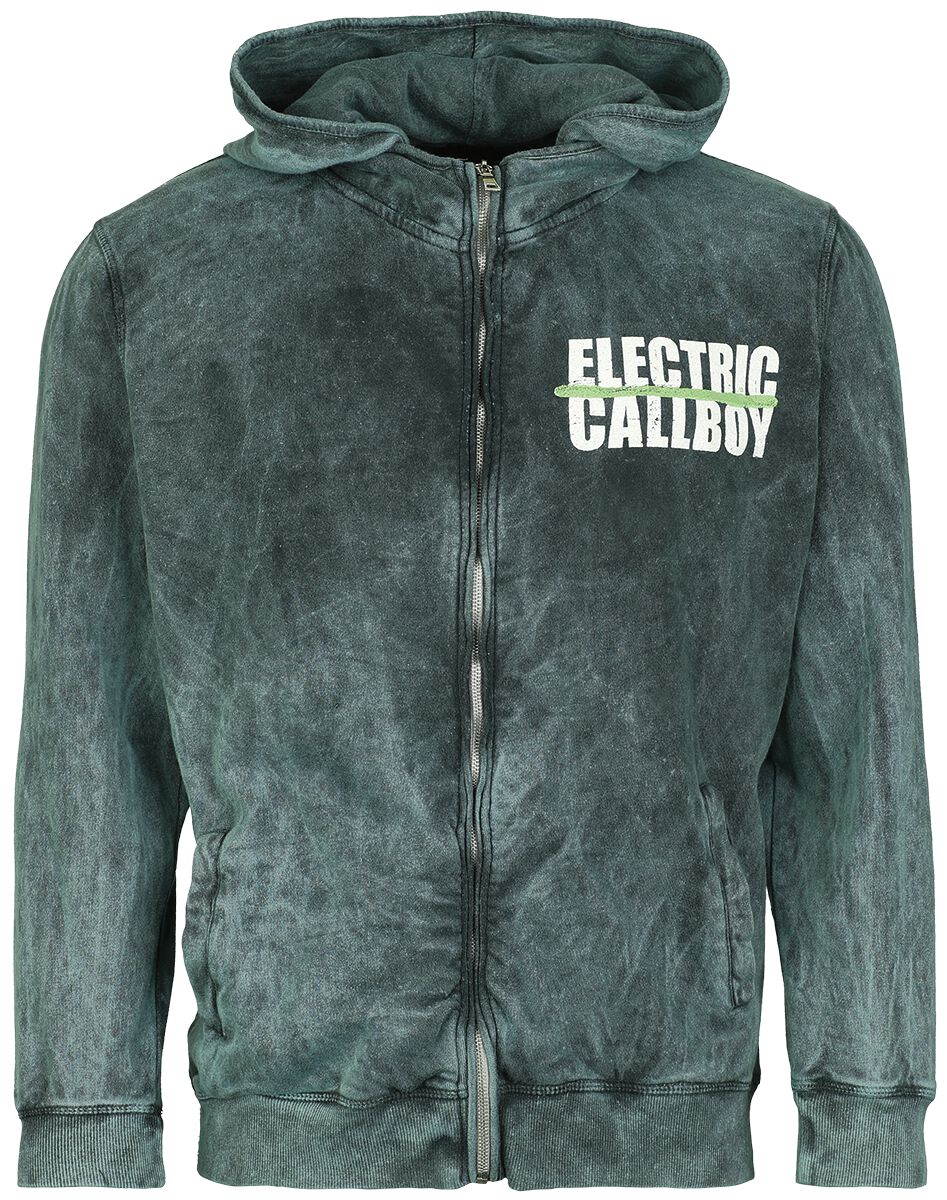Sweat-shirt zippé à capuche  de Electric Callboy - Spray Smile - S à XXL - pour Homme - pétrole - Electric Callboy