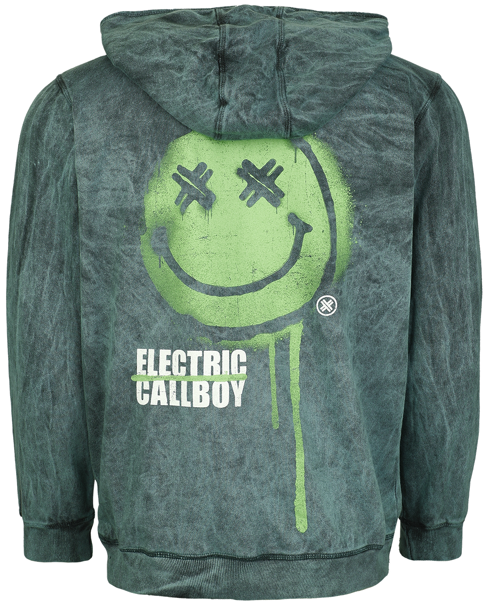 Sweat-shirt zippé à capuche  de Electric Callboy - Spray Smile - S à XXL - pour Homme - pétrole - Electric Callboy - View 2