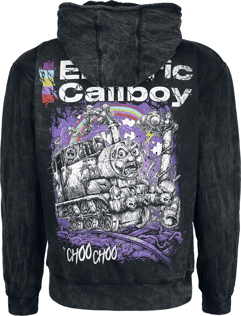 Sweat-shirt zippé à capuche  de Electric Callboy - Choo Choo - S à M - pour Femme - anthracite - Electric Callboy - View 2