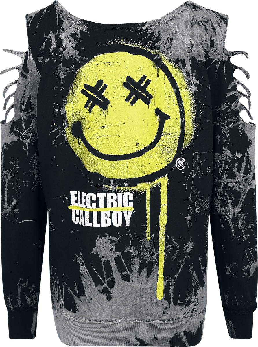 Sweat-shirt  de Electric Callboy - Spray Smile - M à XXL - pour Femme - noir/gris - Electric Callboy - View 2