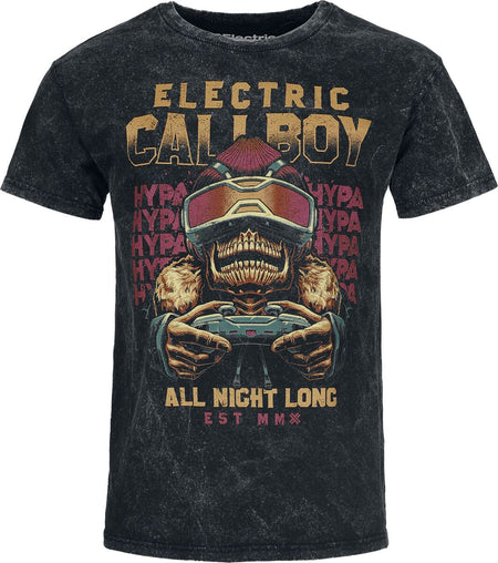 T-Shirt Manches courtes  de Electric Callboy - All Night Long - S à 3XL - pour Homme - anthracite - Electric Callboy