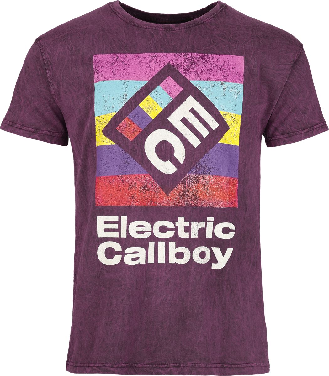 T-Shirt Manches courtes  de Electric Callboy - Square Logo - S à 3XL - pour Homme - lilas - Electric Callboy