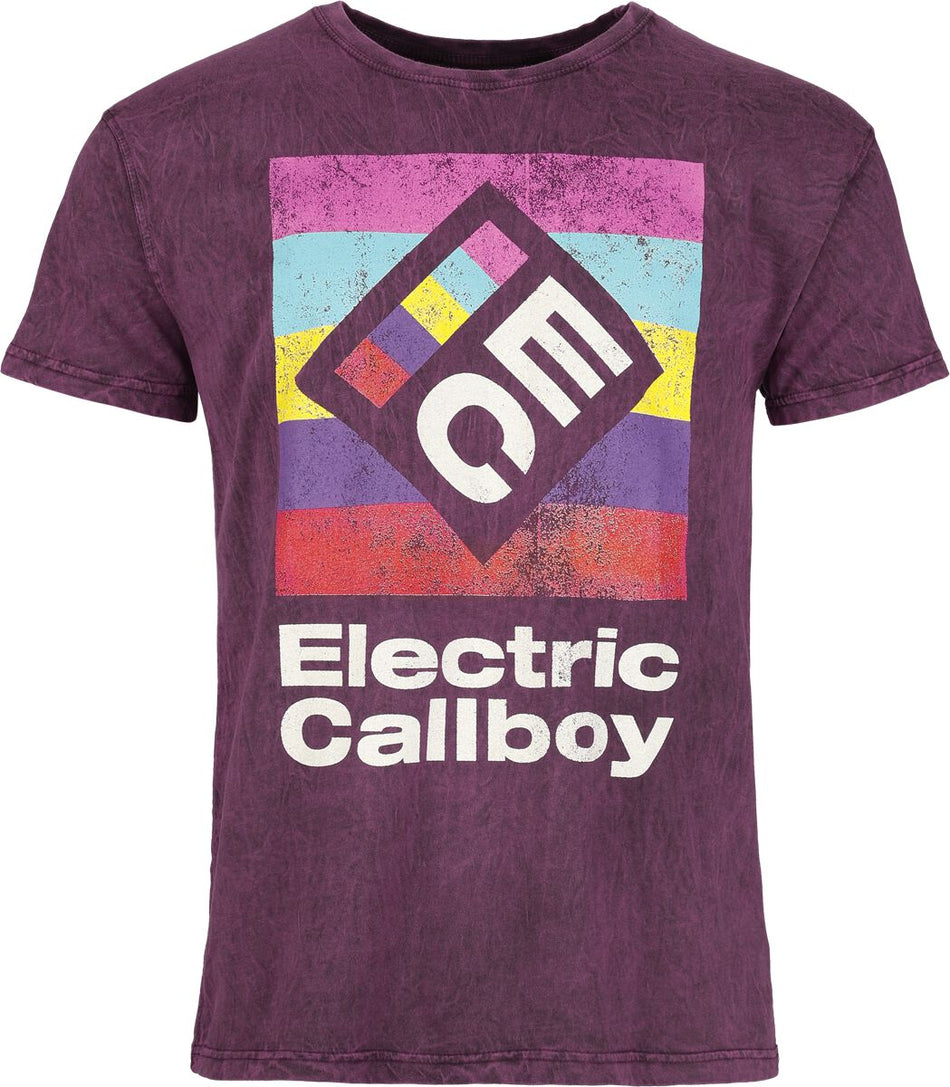 T-Shirt Manches courtes  de Electric Callboy - Square Logo - S à 3XL - pour Homme - lilas - Electric Callboy