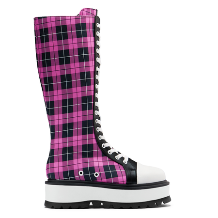 Bottes lacées Gothic de KOI - Salvius Safety Pin Military Lace Up Boots - EU36 à EU41 - pour Femme - noir/rose - KOI - View 2
