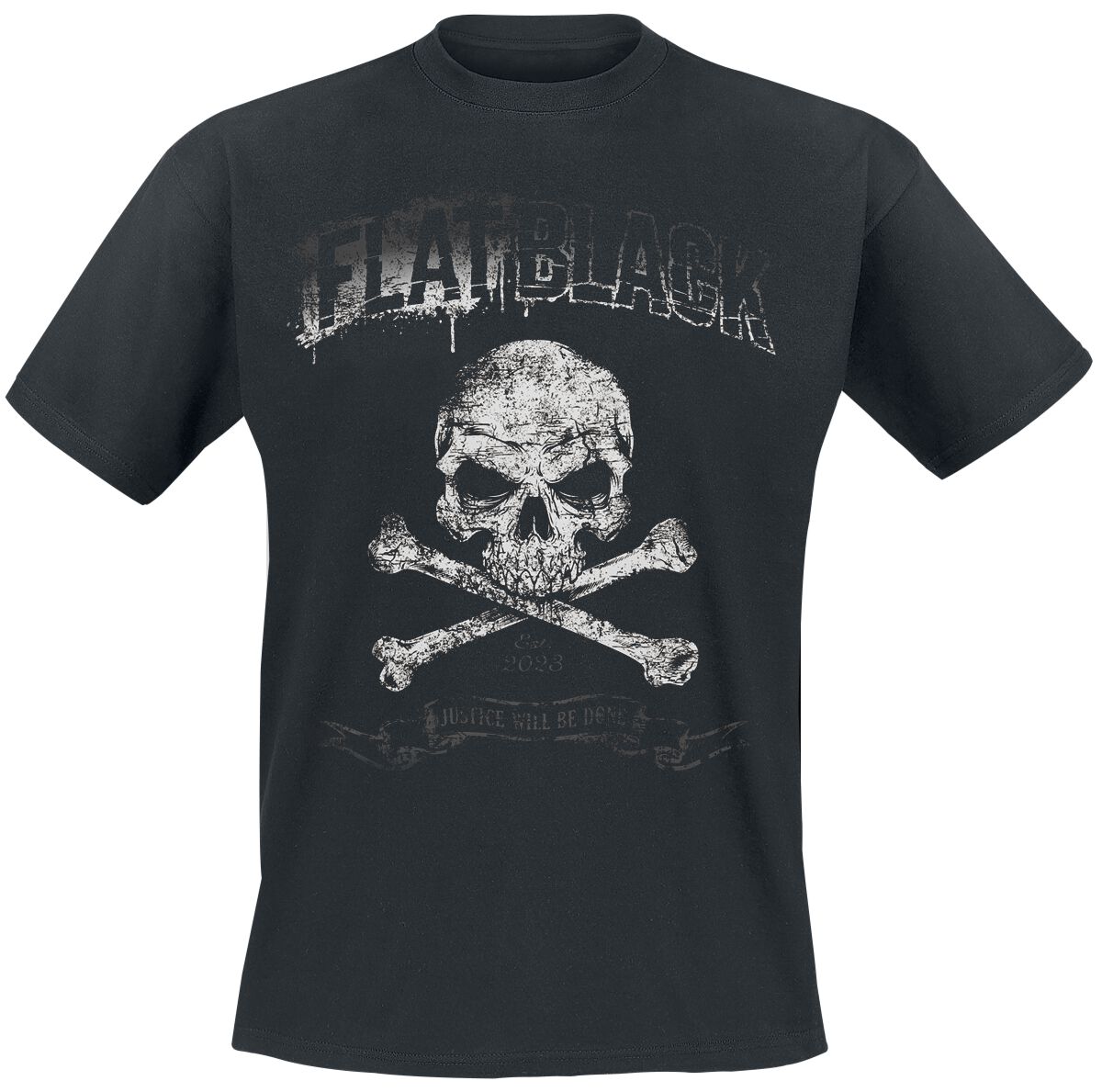 T-Shirt Manches courtes  de Flat Black - Justice - S à XXL - pour Homme - noir - Flat Black