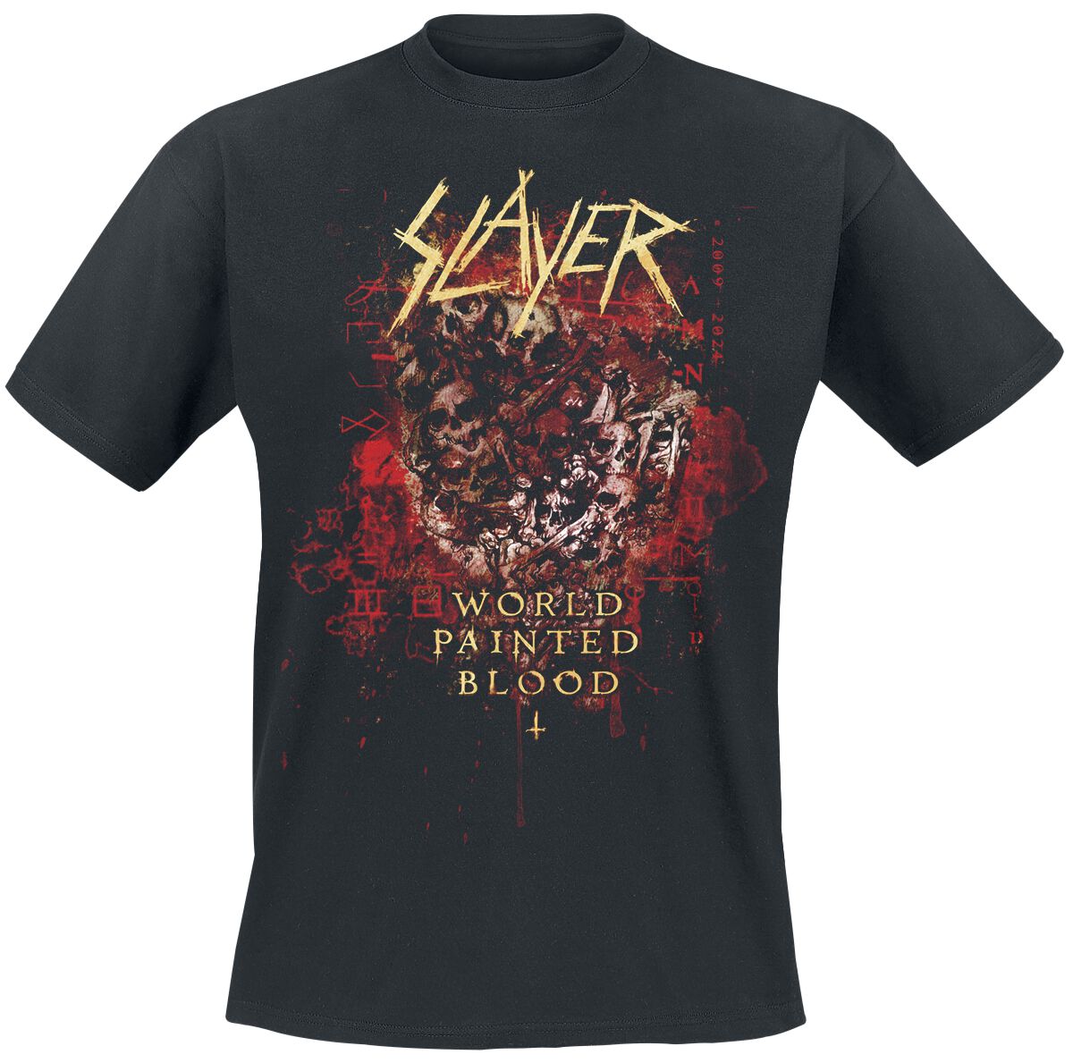 T-Shirt Manches courtes  de Slayer - World Painted Blood Skulls 2024 - S à M - pour Homme - noir - Slayer