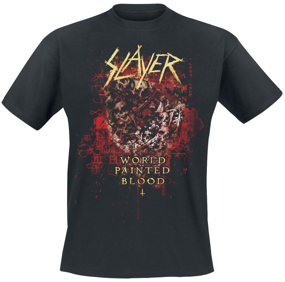 T-Shirt Manches courtes  de Slayer - World Painted Blood Skulls 2024 - S à M - pour Homme - noir - Slayer