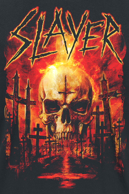 T-Shirt Manches courtes  de Slayer - Flaming Skull Graveyard - S à M - pour Homme - noir - Slayer - View 2