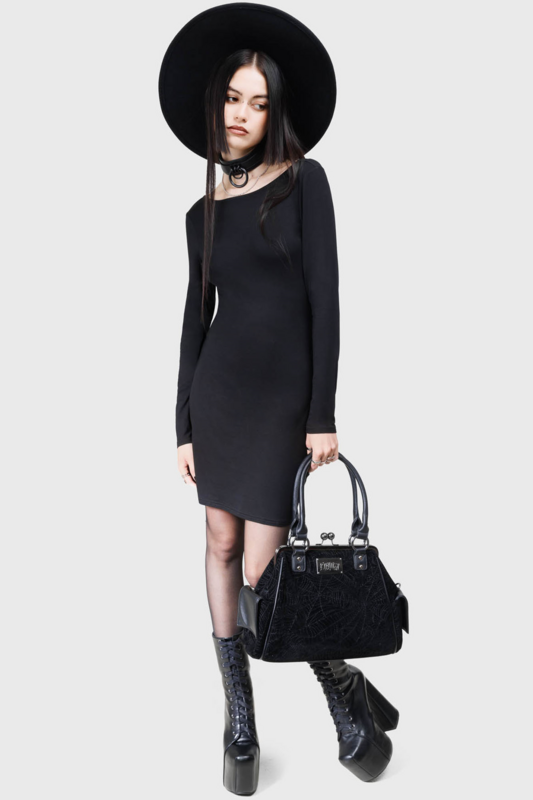 Robe courte Gothic de KIHILIST by KILLSTAR - Ligeia Mini Dress - M à 4XL - pour Femme - noir - KIHILIST by KILLSTAR - View 2