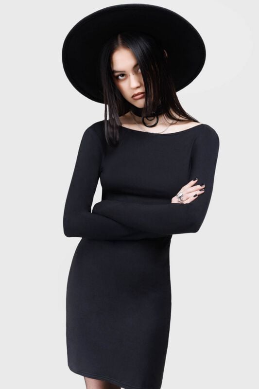 Robe courte Gothic de KIHILIST by KILLSTAR - Ligeia Mini Dress - M à 4XL - pour Femme - noir - KIHILIST by KILLSTAR
