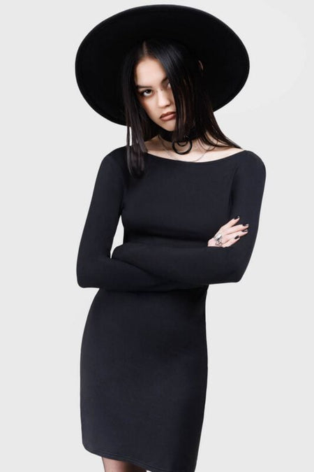 Robe courte Gothic de KIHILIST by KILLSTAR - Ligeia Mini Dress - M à 4XL - pour Femme - noir - KIHILIST by KILLSTAR