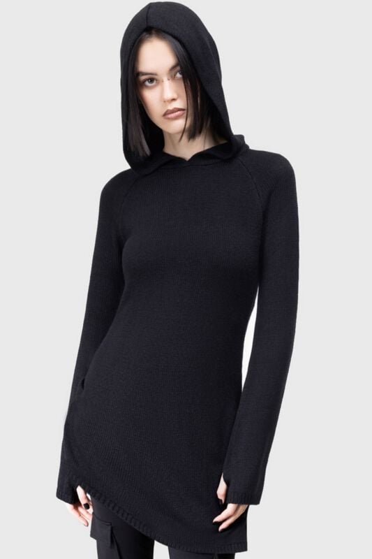 Sweat-shirt à capuche Gothic de KIHILIST by KILLSTAR - Enigmatra Top - XS à 3XL - pour Femme - noir - KIHILIST by KILLSTAR