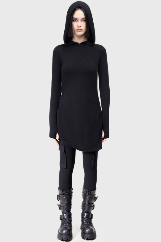 Sweat-shirt à capuche Gothic de KIHILIST by KILLSTAR - Enigmatra Top - XS à 3XL - pour Femme - noir - KIHILIST by KILLSTAR - View 2