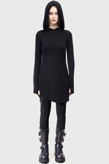 Sweat-shirt à capuche Gothic de KIHILIST by KILLSTAR - Enigmatra Top - XS à 3XL - pour Femme - noir - KIHILIST by KILLSTAR - View 2