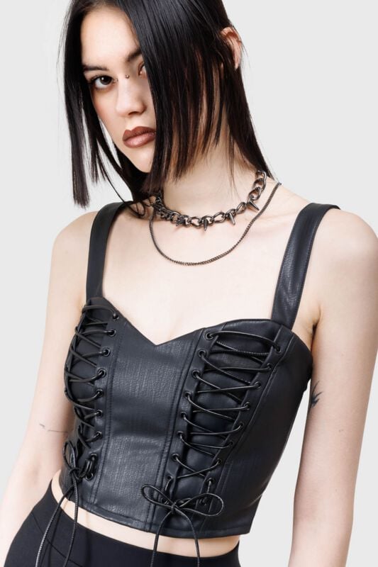 Top Gothic de KIHILIST by KILLSTAR - Nyxian Corset - XS à XXL - pour Femme - noir - KIHILIST by KILLSTAR