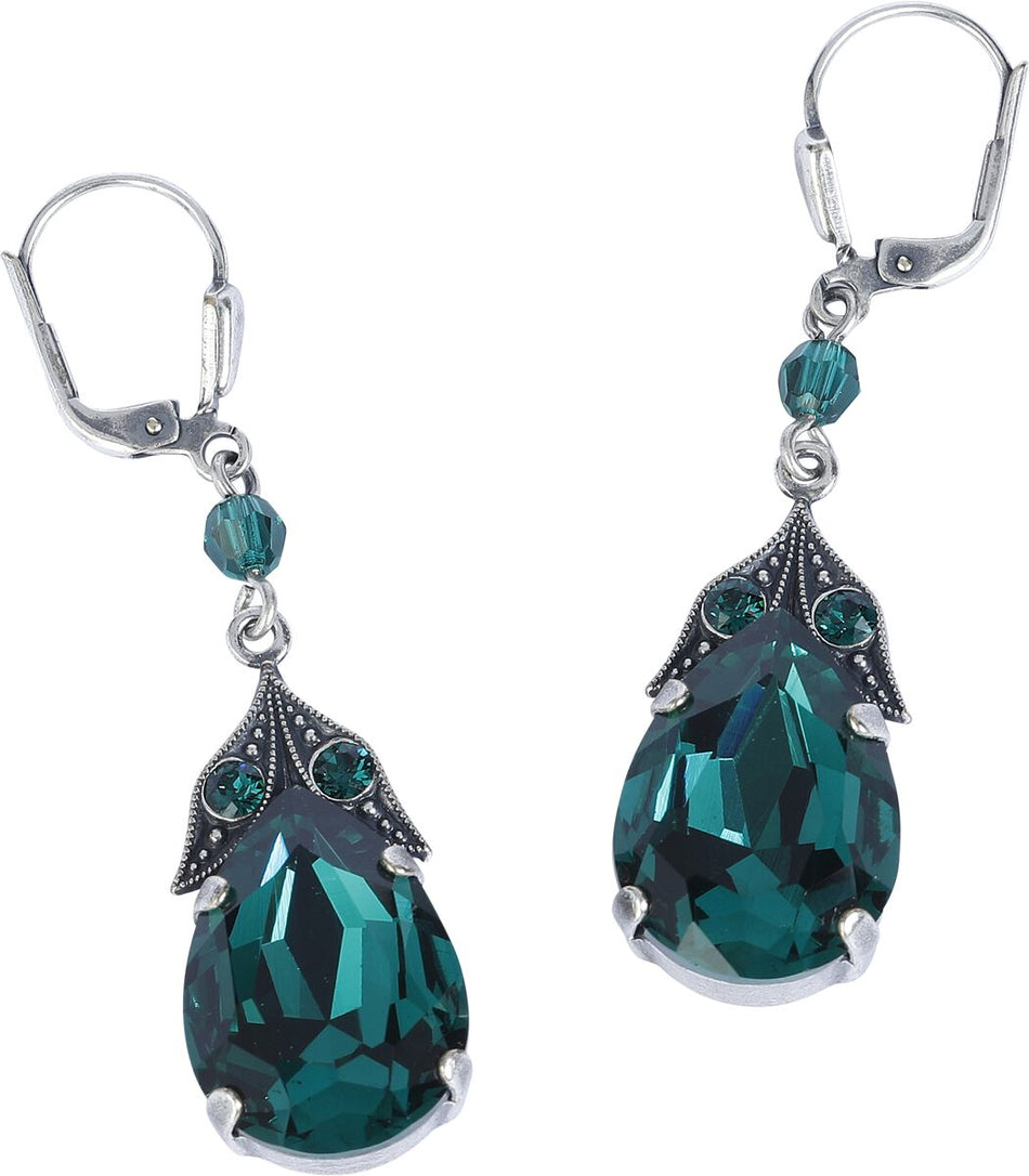 Boucles d'oreilles Gothic de Krikor - Scarabeus Green - pour Femme - couleur argent - Krikor