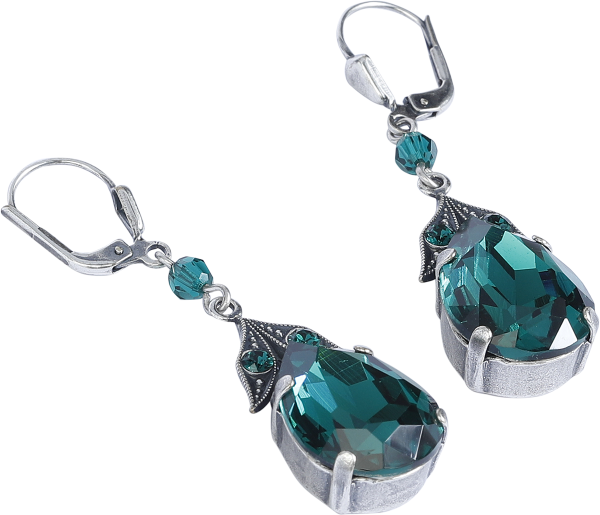 Boucles d'oreilles Gothic de Krikor - Scarabeus Green - pour Femme - couleur argent - Krikor - View 2