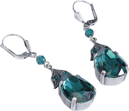 Boucles d'oreilles Gothic de Krikor - Scarabeus Green - pour Femme - couleur argent - Krikor - View 2