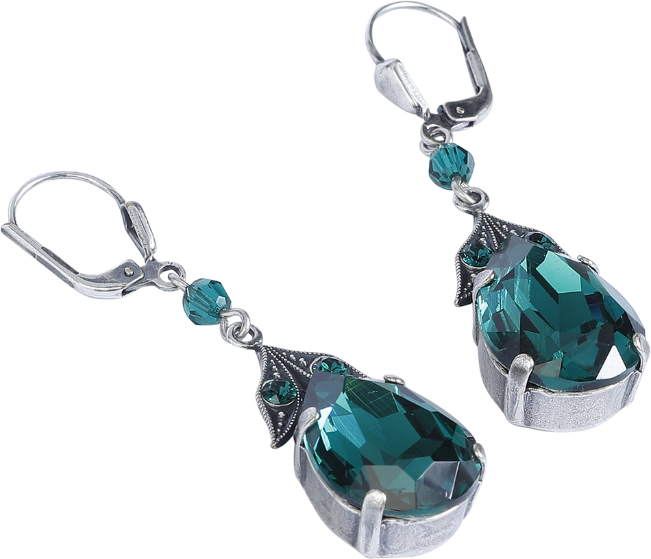 Boucles d'oreilles Gothic de Krikor - Scarabeus Green - pour Femme - couleur argent - Krikor - View 2