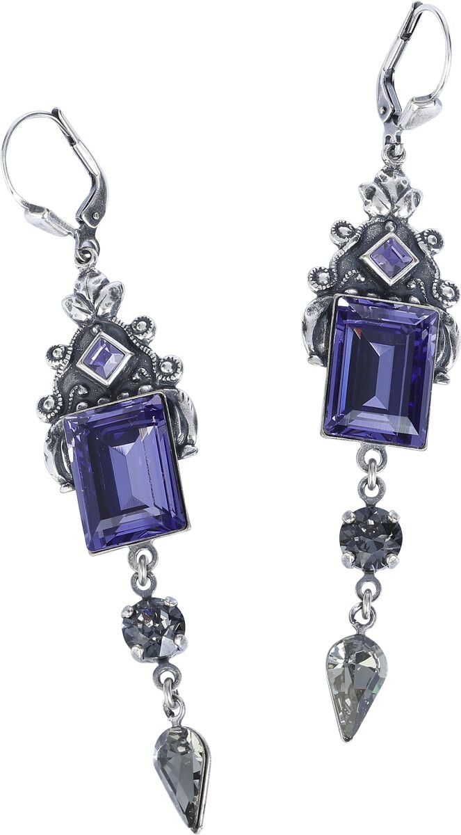 Boucles d'oreilles Gothic de Krikor - Violetter Schweif - pour Femme - couleur argent - Krikor