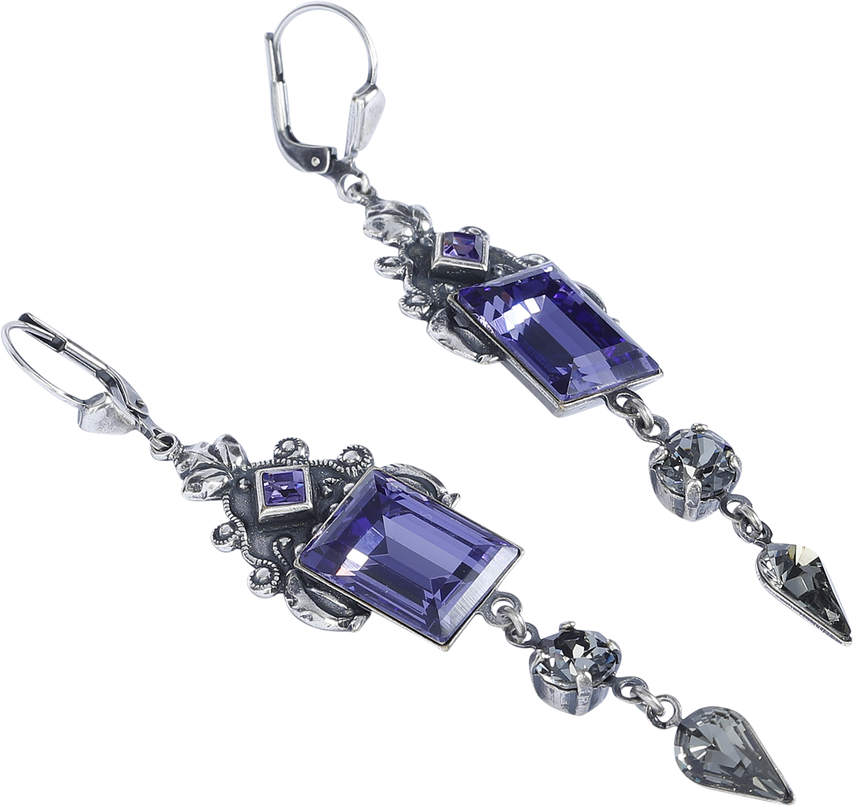 Boucles d'oreilles Gothic de Krikor - Violetter Schweif - pour Femme - couleur argent - Krikor - View 2