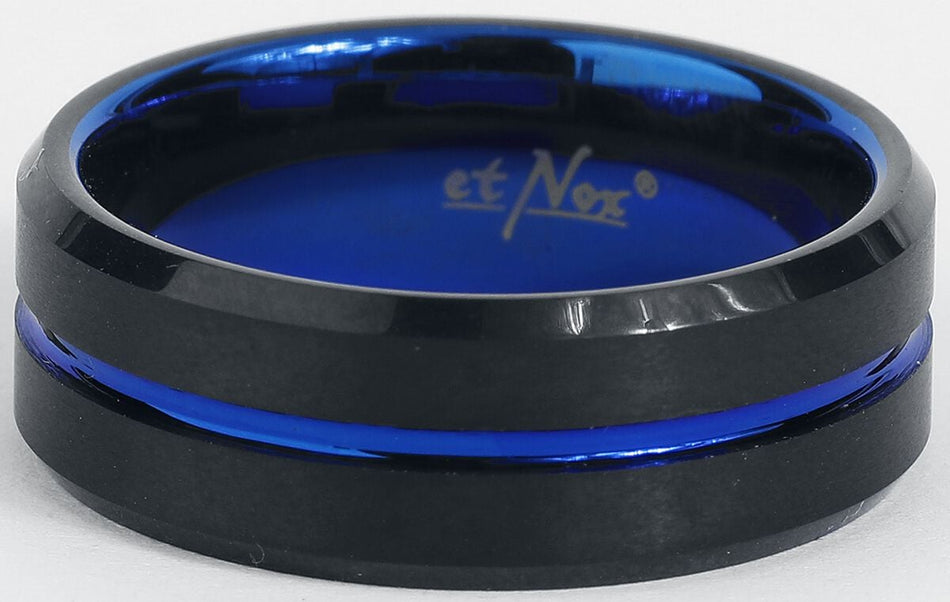 Bague  de etNox - Blue Line - pour Unisexe - noir/bleu - etNox