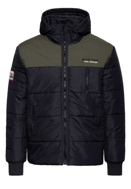 Veste d'hiver  de King Kerosin - Motor State - S à XXL - pour Homme - noir/vert foncé - King Kerosin