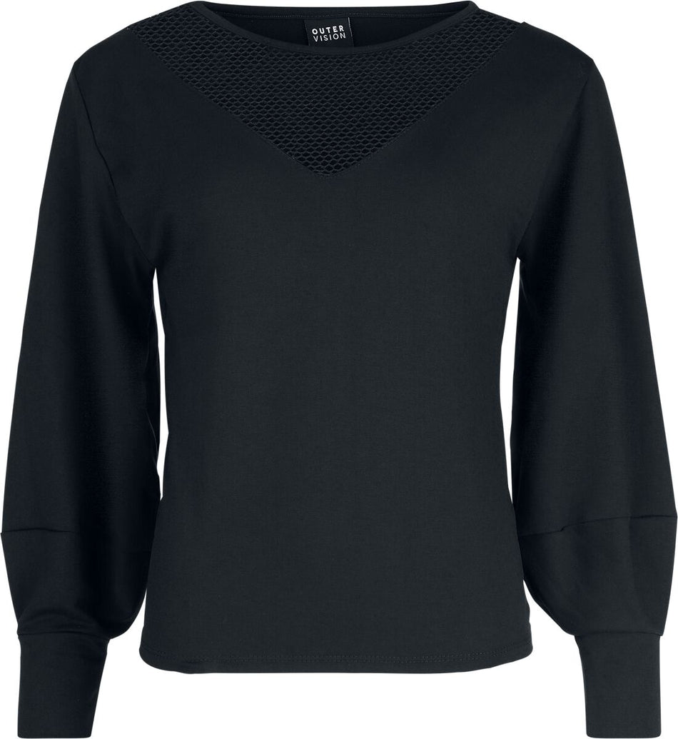 Sweat-shirt  de Outer Vision - Haut Wendy - S à XL - pour Femme - noir - Outer Vision