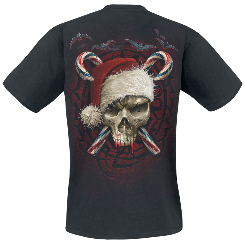 T-Shirt Manches courtes  de Spiral - Candy Cane Santa - S à XL - pour Homme - noir - Spiral - View 2