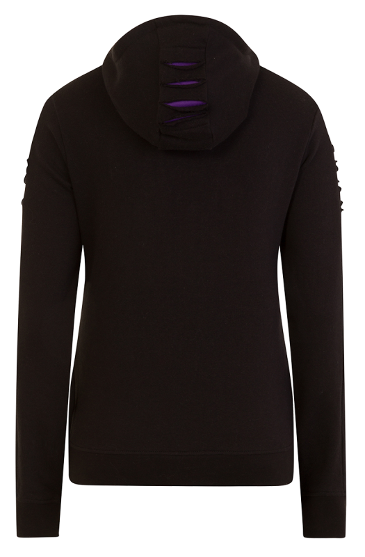 Sweat-shirt à capuche  de Spiral - Cattitude - S à XXL - pour Femme - noir/lilas - Spiral - View 2