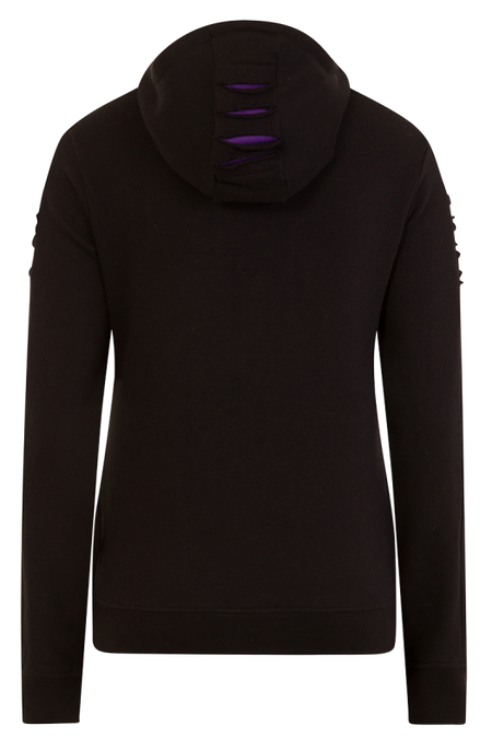 Sweat-shirt à capuche  de Spiral - Cattitude - S à XXL - pour Femme - noir/lilas - Spiral - View 2