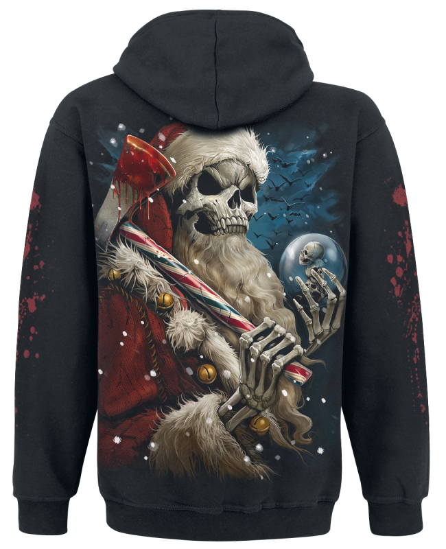 Sweat-shirt à capuche  de Spiral - Candy Cane Santa - S à XXL - pour Homme - noir - Spiral - View 2