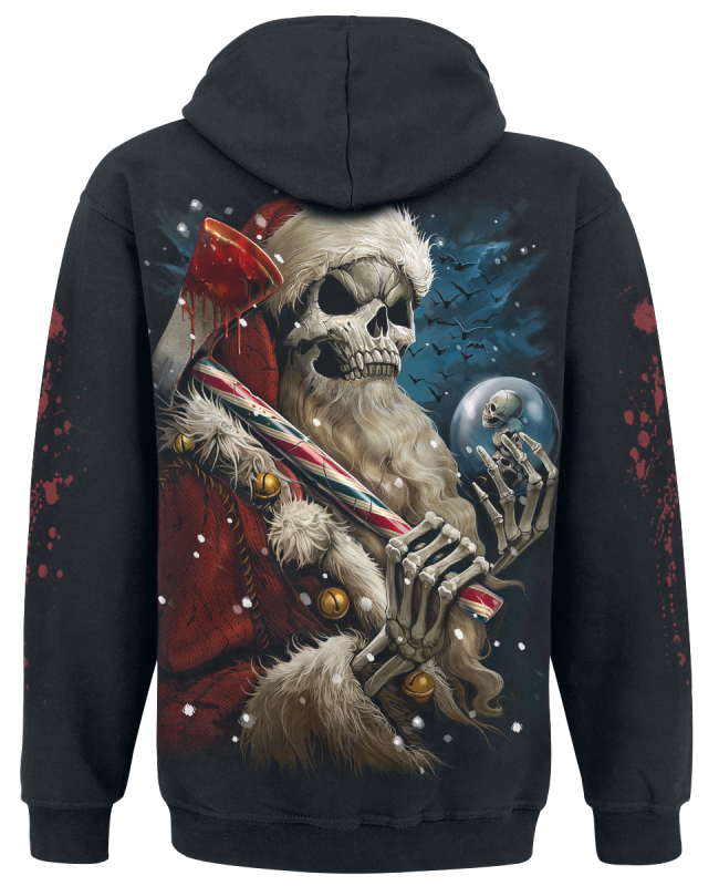 Sweat-shirt à capuche  de Spiral - Candy Cane Santa - S à XXL - pour Homme - noir - Spiral - View 2