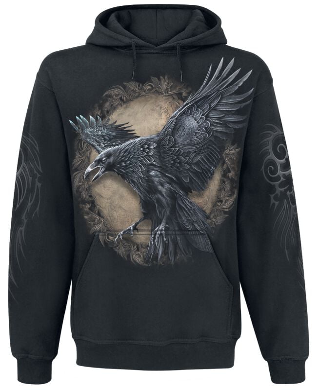 Sweat-shirt à capuche  de Spiral - Raven Wise - S à XXL - pour Homme - noir - Spiral