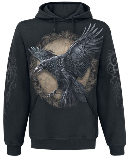 Sweat-shirt à capuche  de Spiral - Raven Wise - S à 4XL - pour Homme - noir - Spiral