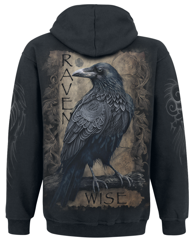 Sweat-shirt à capuche  de Spiral - Raven Wise - S à 4XL - pour Homme - noir - Spiral - View 2
