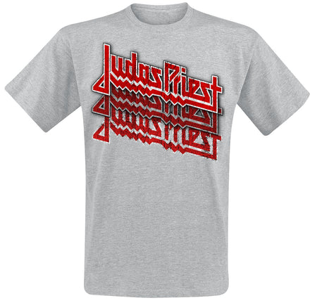 T-Shirt Manches courtes  de Judas Priest - Logo Fading Repeat - S à M - pour Homme - gris chiné - Judas Priest