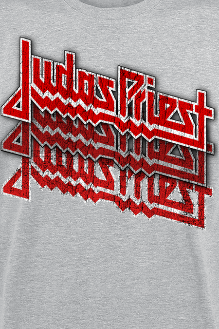 T-Shirt Manches courtes  de Judas Priest - Logo Fading Repeat - S à M - pour Homme - gris chiné - Judas Priest - View 2
