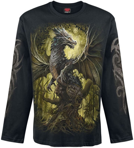 T-shirt manches longues  de Spiral - Oak Dragon - M à XL - pour Homme - noir - Spiral