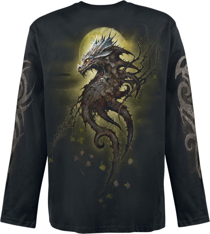 T-shirt manches longues  de Spiral - Oak Dragon - M à XL - pour Homme - noir - Spiral - View 2