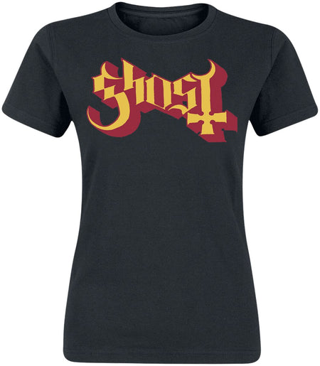 T-Shirt Manches courtes  de Ghost - Logo Gold And Red - S à XXL - pour Femme - noir - Ghost