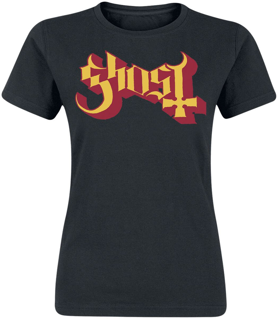 T-Shirt Manches courtes  de Ghost - Logo Gold And Red - S à XXL - pour Femme - noir - Ghost