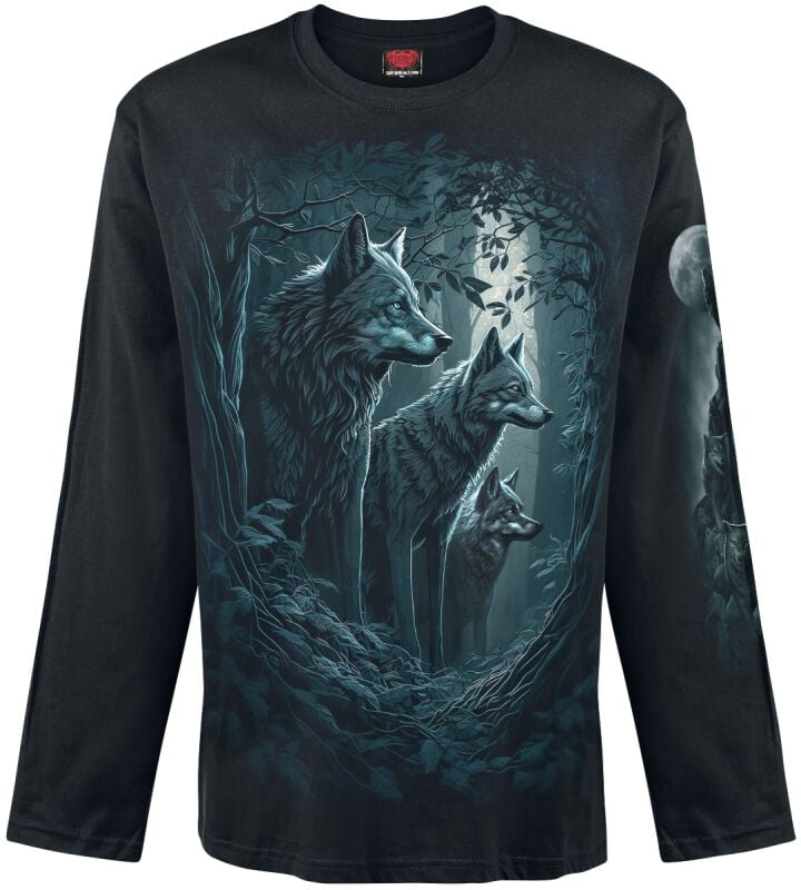 T-shirt manches longues  de Spiral - Forest Guardians - M à XXL - pour Homme - noir - Spiral