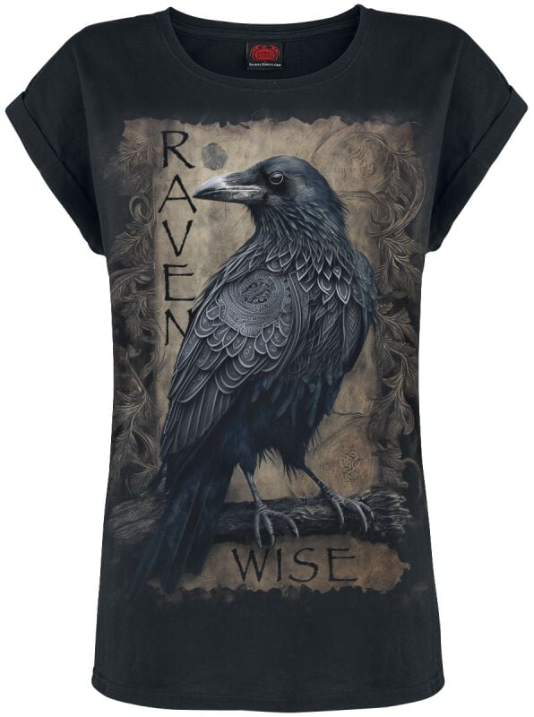 T-Shirt Manches courtes Gothic de Spiral - Raven Wise - S à XXL - pour Femme - noir - Spiral
