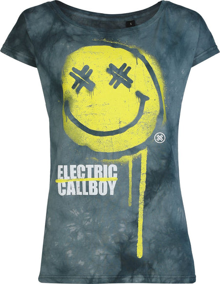 T-Shirt Manches courtes  de Electric Callboy - Spray Smile - S à 4XL - pour Femme - gris - Electric Callboy