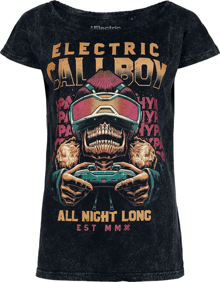 T-Shirt Manches courtes  de Electric Callboy - All Night Long - M à XXL - pour Femme - anthracite - Electric Callboy