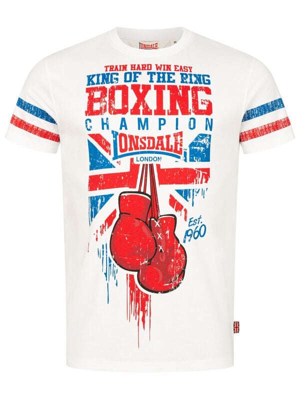 T-Shirt Manches courtes  de Lonsdale London - CRUGMEER - S à L - pour Homme - blanc - Lonsdale London
