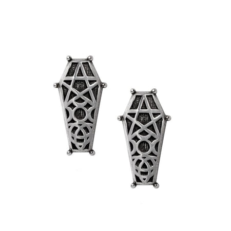 Boucles d'oreilles Gothic de Alchemy Gothic - Bracelet Hex Coffin - pour Femme - couleur argent - Alchemy Gothic