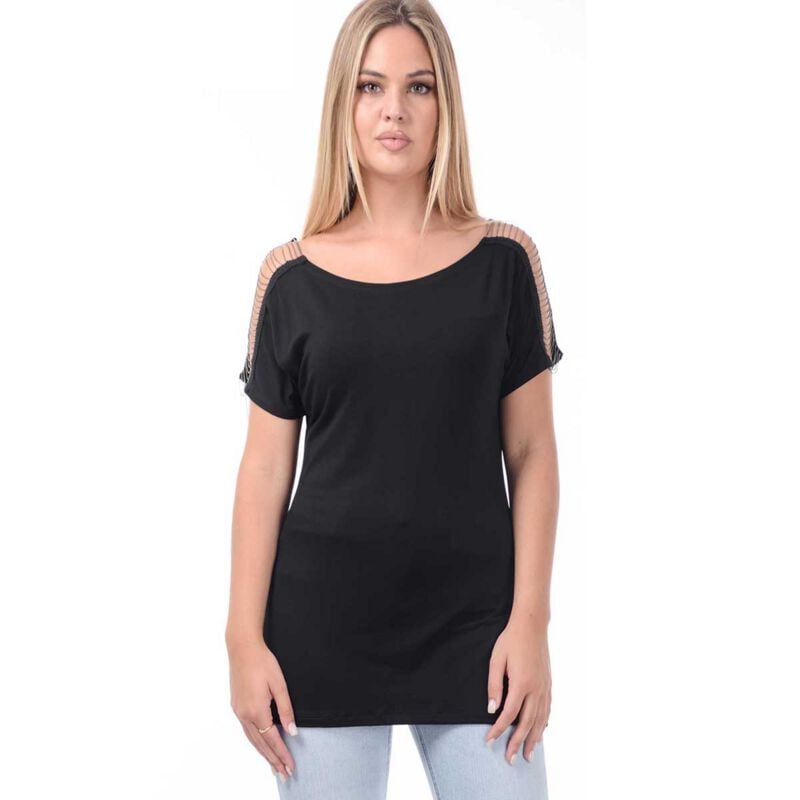 T-Shirt Manches courtes  de Outer Vision - Llagostera - Haut - S à XL - pour Femme - noir - Outer Vision