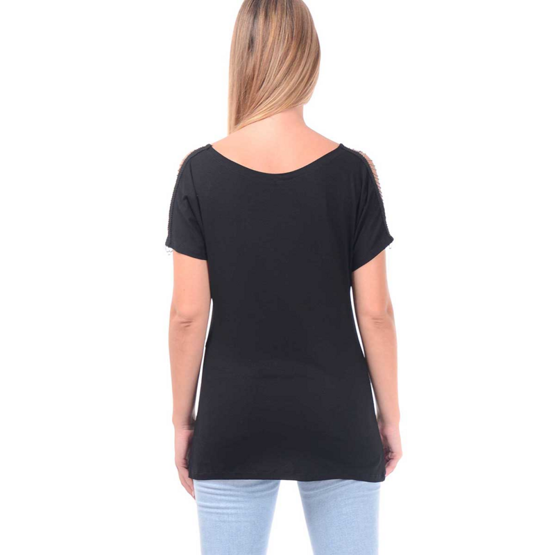 T-Shirt Manches courtes  de Outer Vision - Llagostera - Haut - S à XL - pour Femme - noir - Outer Vision - View 2